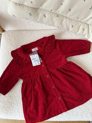 Robe velours col Claudine