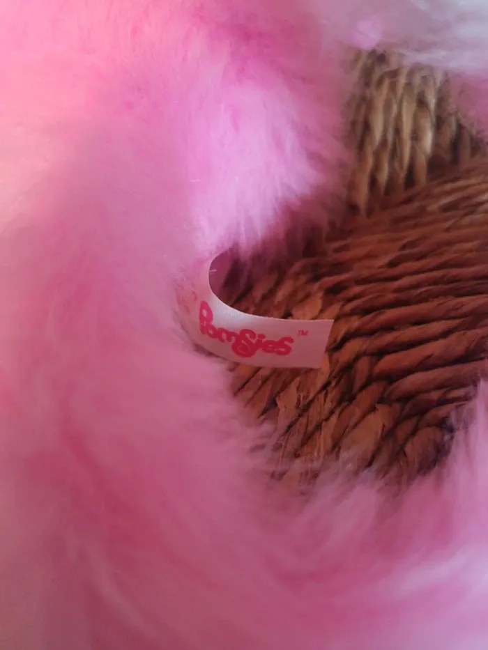 Peluche jouet chat pomsies rose blanc tbe - photo numéro 4