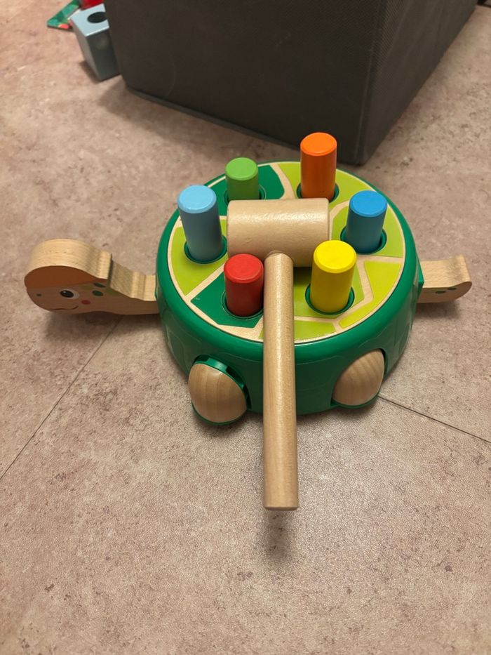 Jouet en bois à marteler tortue - photo numéro 5