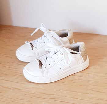 🌸 Tennis à lacets - blanche et doré - Saxo Blues - P25 🌸