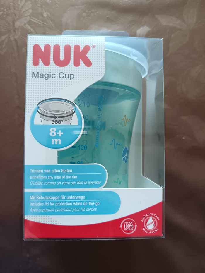 Tasse Verre Gobelet Nuk Magic Cup Hérisson Bleu 8+ M - photo numéro 9