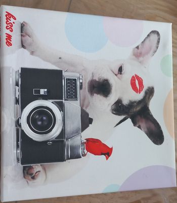 Tableau chien déco Kiss me