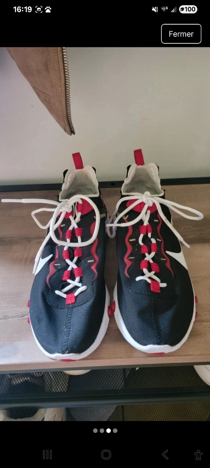 Nike react element 55 noire et rouge - photo numéro 3