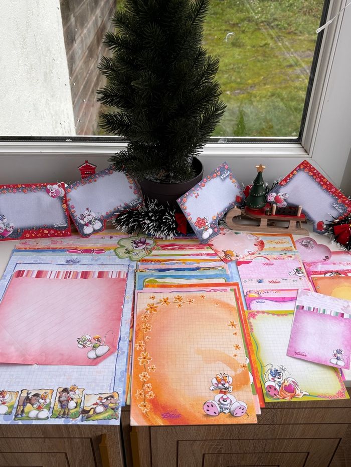 Joli lot de feuilles Diddl - Divers formats - Papier à lettres - PAL