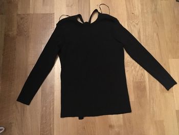 beau pull noir décolleté carré dos zara nickel s