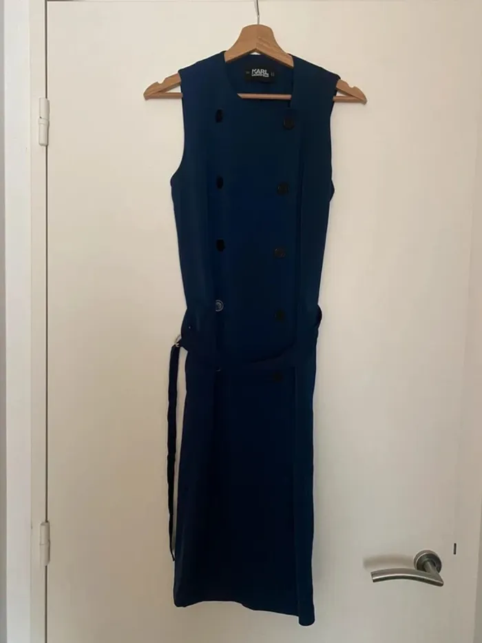 Ensemble robe + boléro bleu marine Karl Lagerfeld comme neuf taille 36 - photo numéro 7