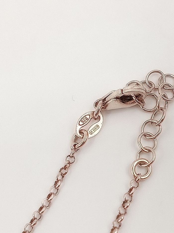 Collana argento 925 color oro rosa portafortuna ciondoli ci - photo numéro 4