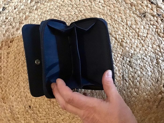 Porte monnaie/ portefeuille en jeans 13,5X10cm fermer - photo numéro 3