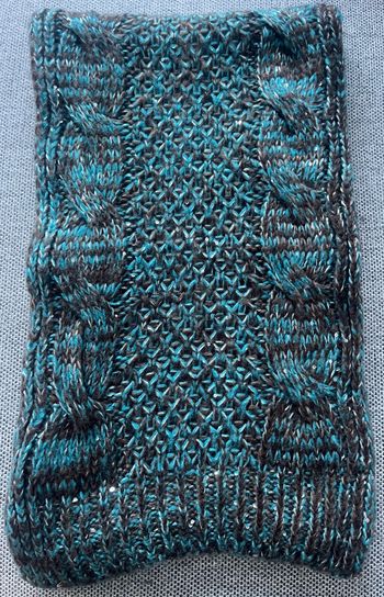 Écharpe marron et turquoise