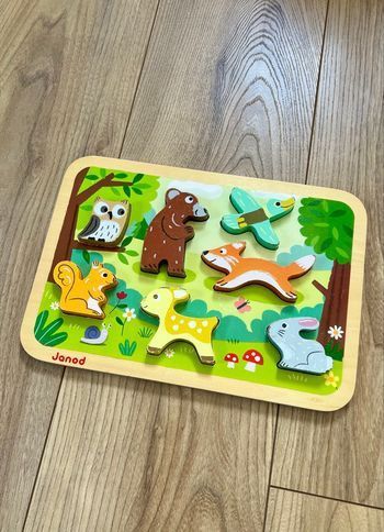 Puzzle : Encastrement 7 pièces en bois - Janod 