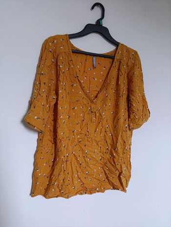 Top orange imprimé feuillage Blancheporte vintage