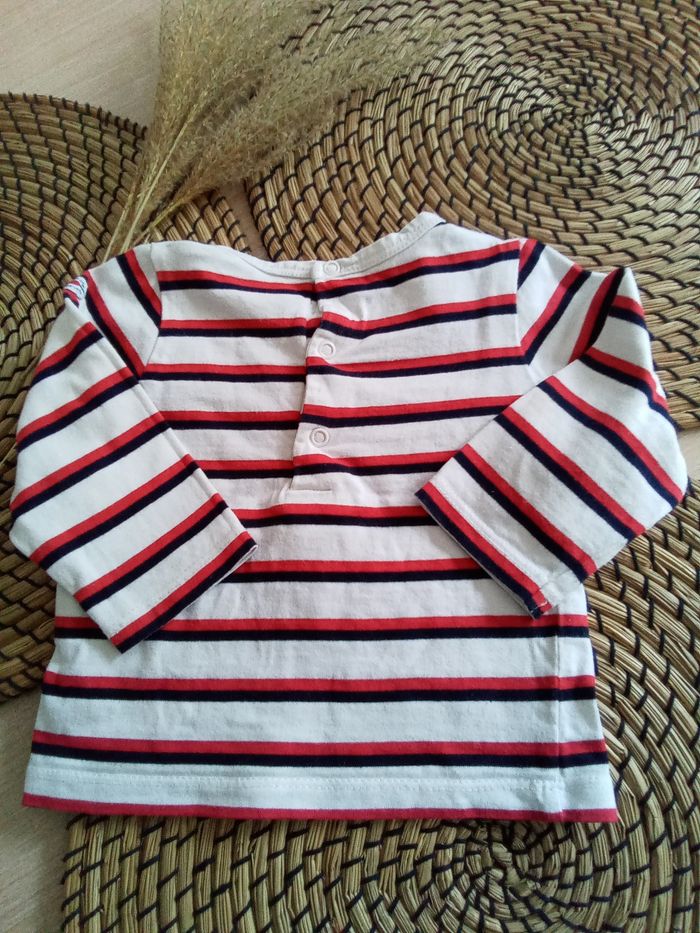 Ensemble salopette jean + tee shirt marin Terre de Marins taille 6 mois - photo numéro 10