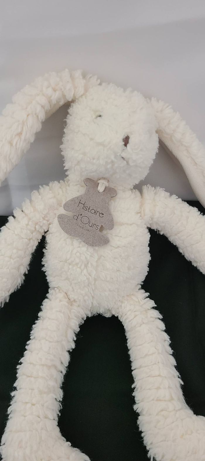 Doudou lapin blanc beige HISTOIRE D'OURS 35 CM - photo numéro 2