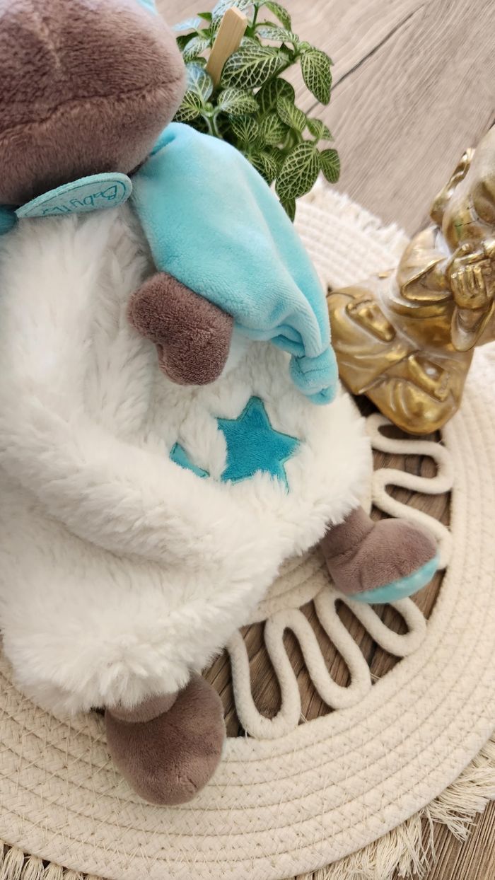 Doudou Hippopotame Baby Nat Turquoise Blanc Gris - photo numéro 9