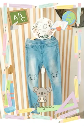 Jean jegging clair chat 10ans