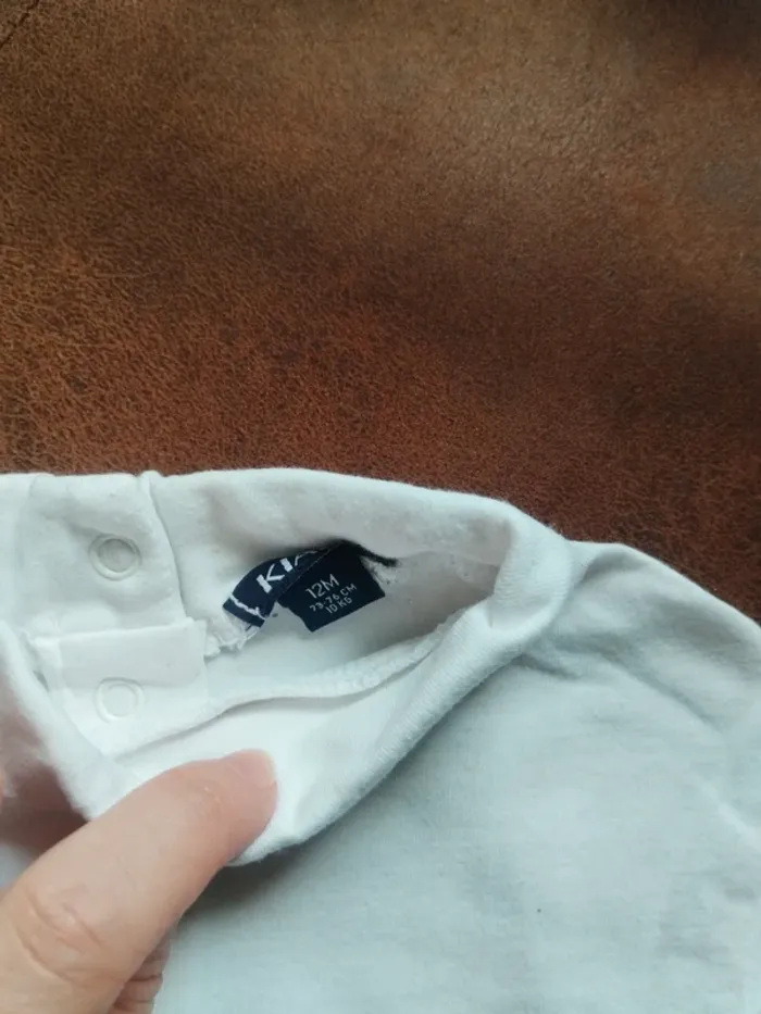Sous-pull col roulé blanc garçon 12 mois - photo numéro 2