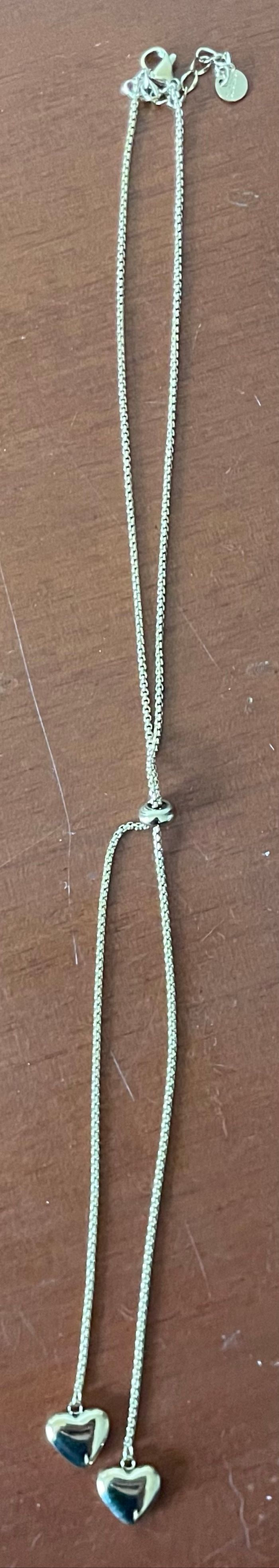Collier double cœur ajustable