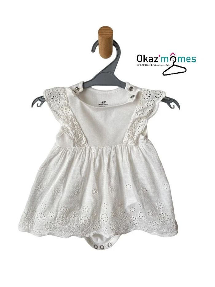 Robe d’été blanche à body intégré - H&M 62cm (2-4 mois) - photo numéro 4