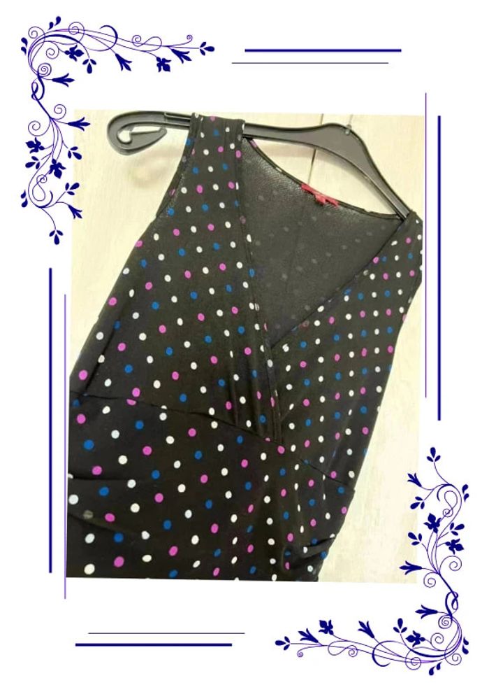 Jolie robe noire pois colorés M - photo numéro 3