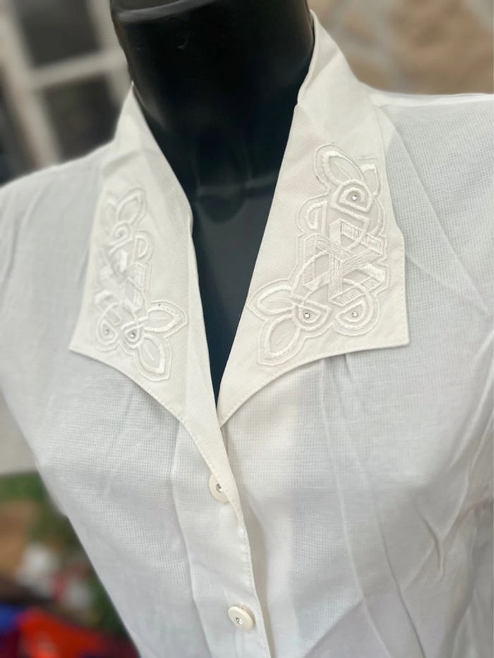 Chemise femme taille 40 vintage L blanche chemisier t-shirt Tunisie - photo numéro 2