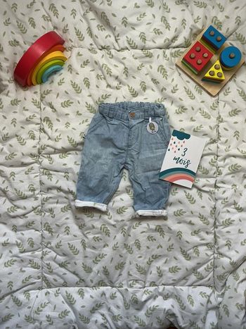 Pantalon léger bleu clair 3 mois la compagnie des petits