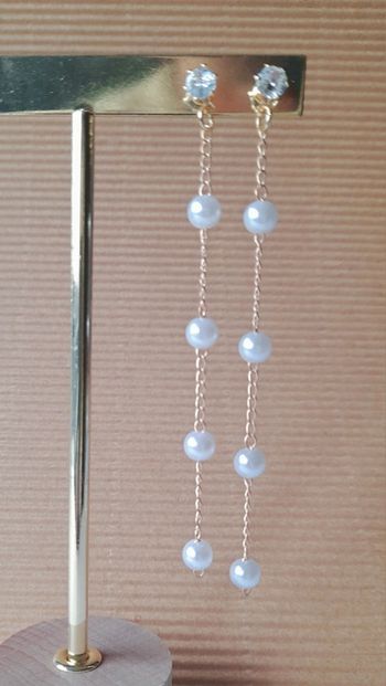 Boucles d'oreilles perles et strass