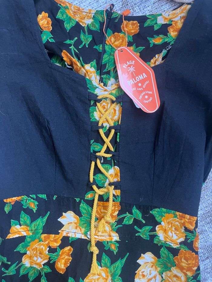 Robe longue vintage fleurie - années 70, taille M - photo numéro 2