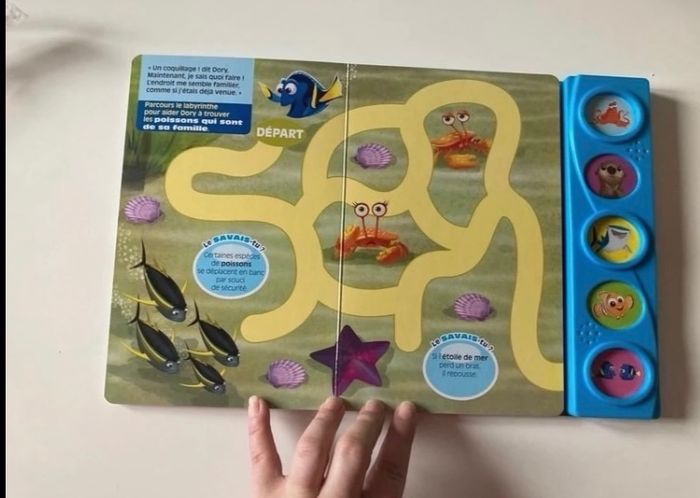 Livre sonore pour enfant Disney TRÈS BON ÉTAT dessin animé Dory - photo numéro 5