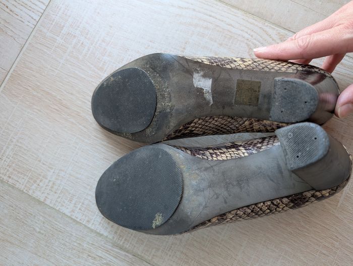 Chaussures cuir talons larges effet python - photo numéro 5