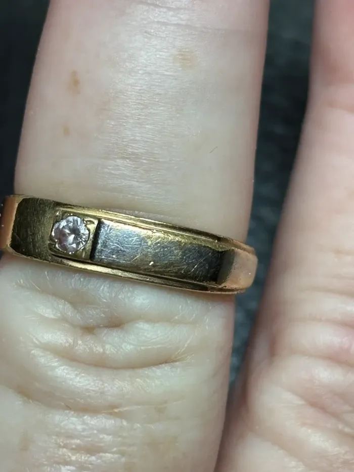 Bague / chevalière plaqué or avec une pierre - photo numéro 2