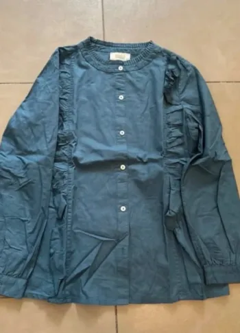 Chemisier bleu taille 12 ans enfant fille bonnet à ponpon