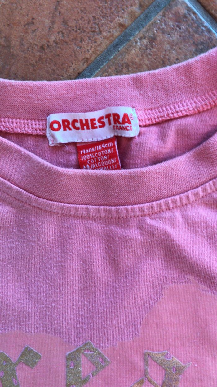 Orchestra t shirt manche longue rose - photo numéro 3