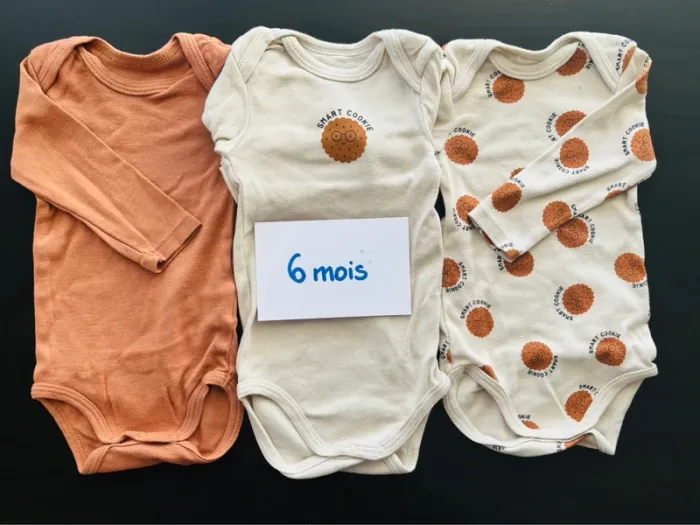 Lot de 3 bodies La Redoute taille 6 mois