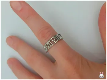 Bague argentée tendance en acier inoxydable