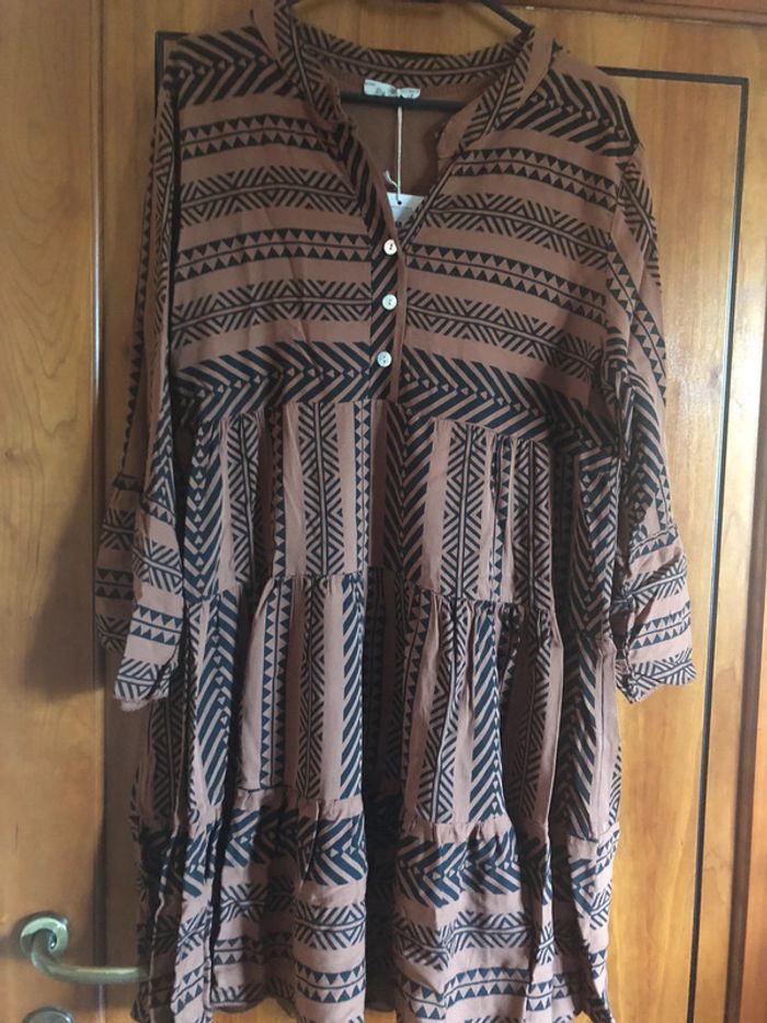 Robe marron/noir By Coco taille unique