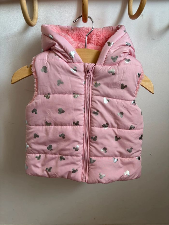 Doudoune sans manches fourrée avec capuche Minnie Disney 6 mois - photo numéro 2