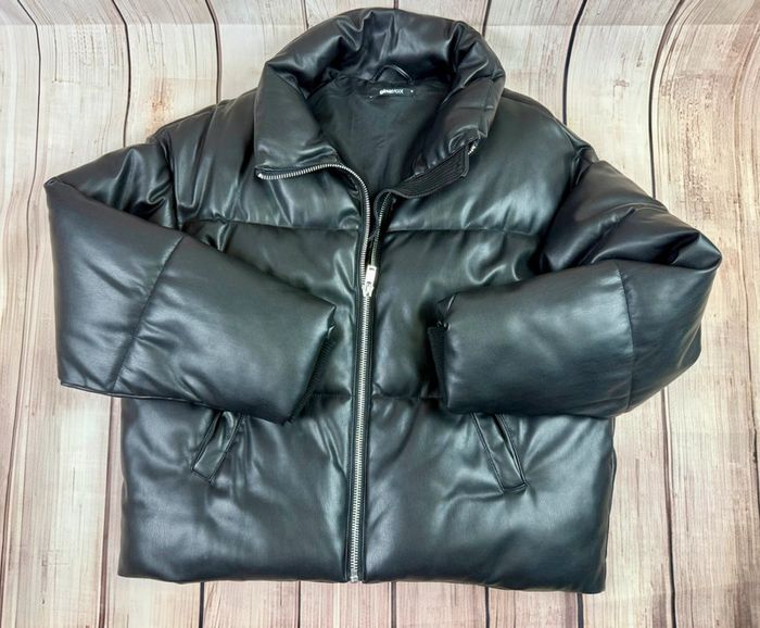 Doudoune femme chaude en simili cuir noir Gina tricot M - photo numéro 3