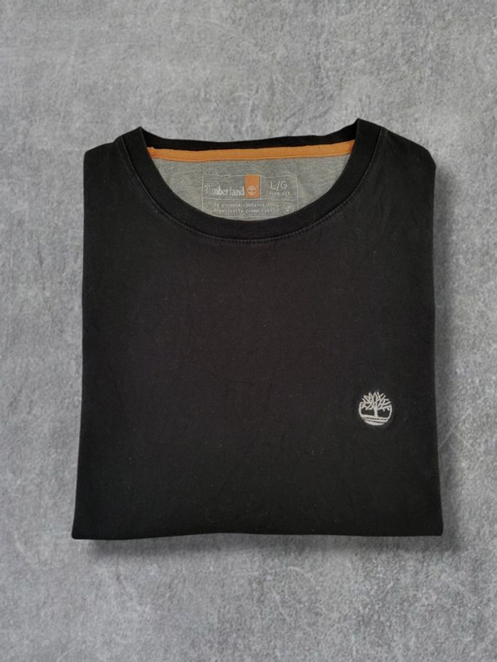 T-shirt Timberland noir logo brodé 100% coton - L