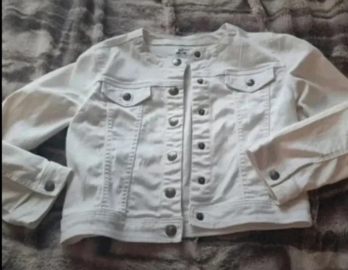 Veste jeans fille blanche