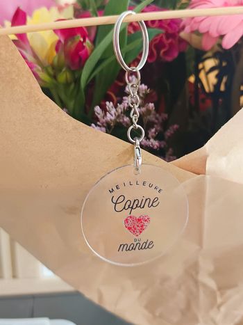 Porte clé acrylique meilleure copine du monde
