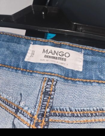 Jeans Mango slim destroy denim délavé taille 38