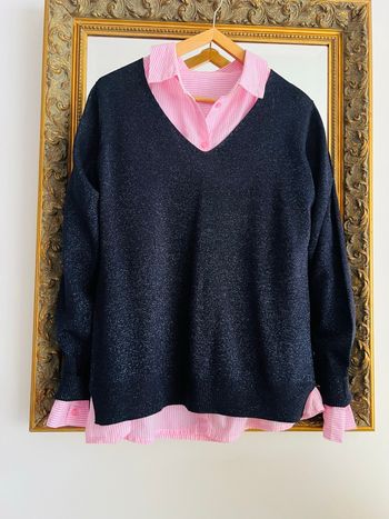 Pull marine pailleté