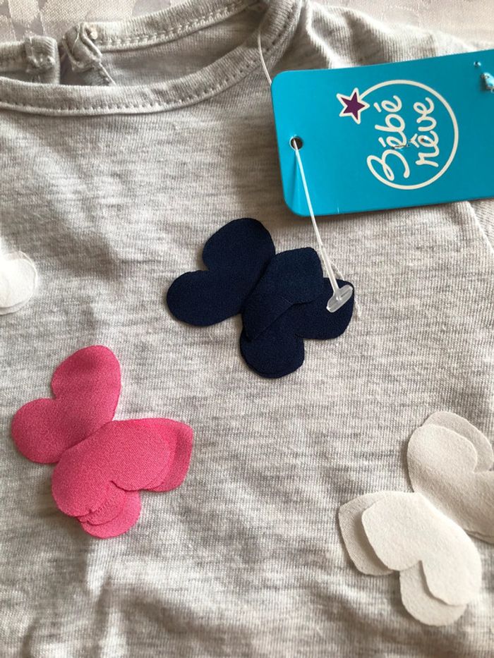 Ensemble fille neuf short et tee shirt 6 mois. - photo numéro 3