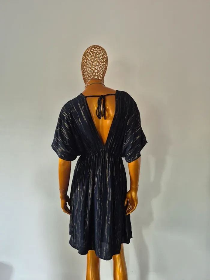 Robe Marine et Dorée Femme Manches Courtes Taille 42/44 - photo numéro 2