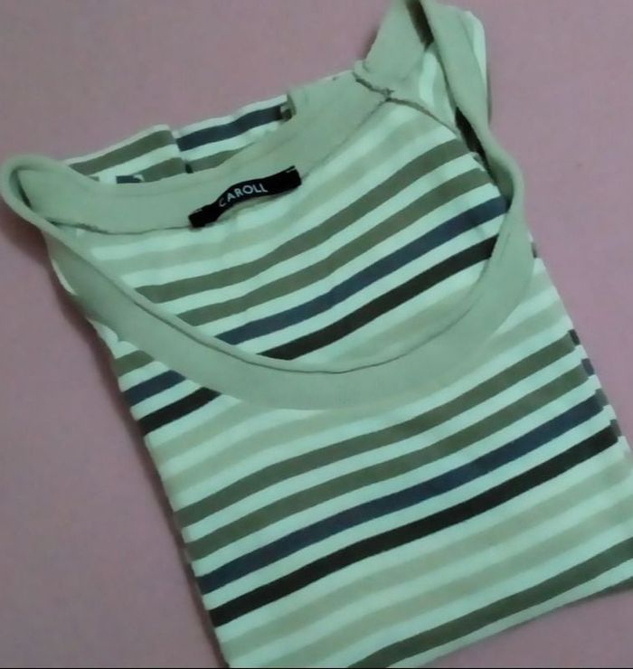 T-shirt maille rayé CAROLL taille 42 TBE