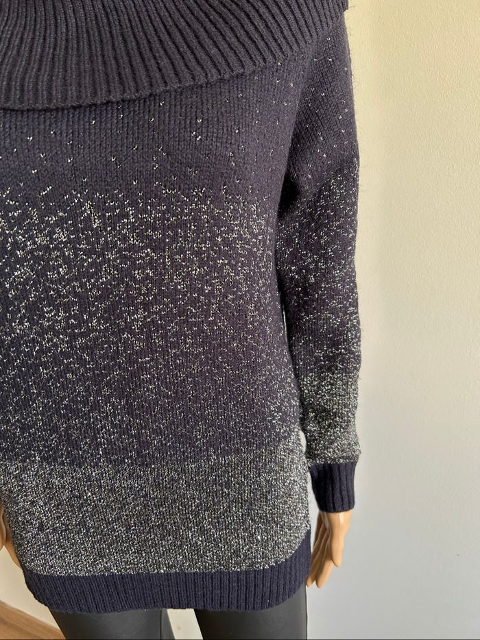Pull bleu marine et argenté Morgan taille M jamais porté - photo numéro 4