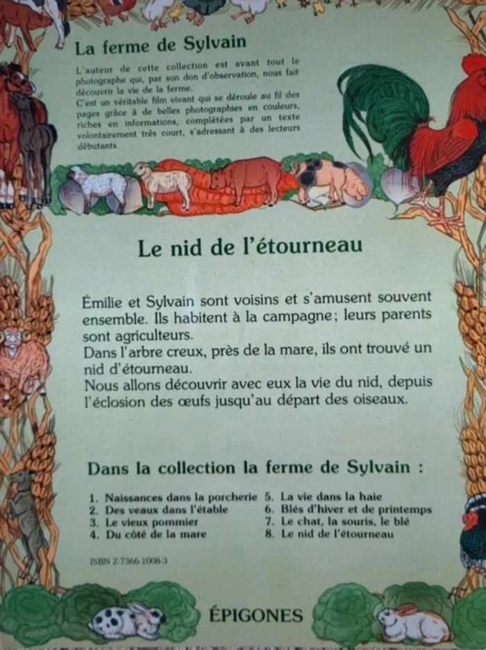 Livre documentaire Vintage La ferme de Sylvain Le nid des étourneaux - photo numéro 2
