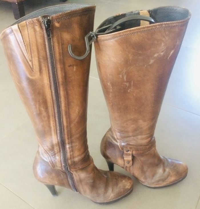 Bottes Jonak en cuir marron - Pointure 40 - photo numéro 4