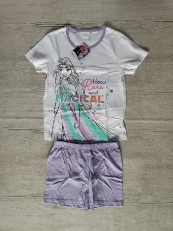 Pyjashort Disney La Reine des Neiges 8 ans Blanc et mauve