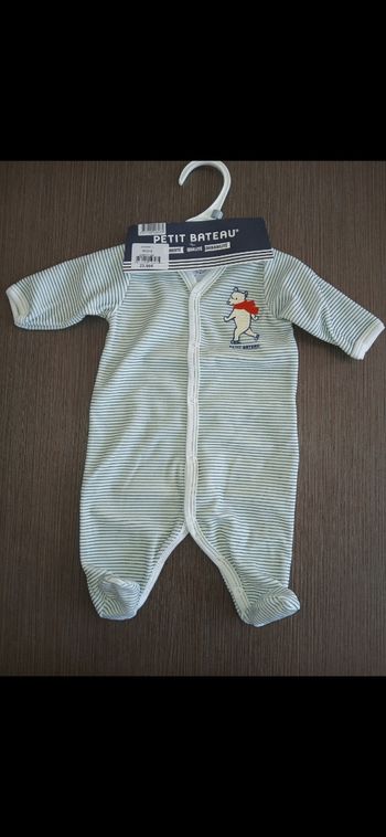 Pyjamas chaud velours garçon petit bateau naissance 0 mois